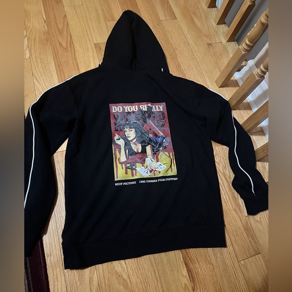 Maniere De Voir Black Pulp Fiction Graphic Hoodie size 6 women - Picture 5 of 8